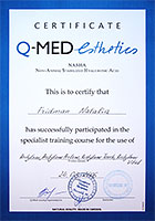 certificate Q-MED-Esthetics